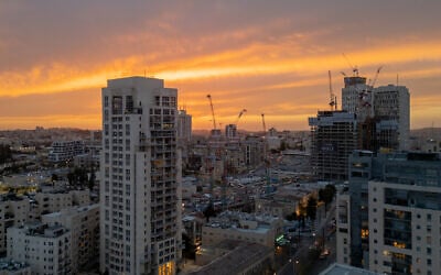 View of the Jerusalem skyline at sunset, February 12, 2026 (Chaim Goldberg/Flash90)
