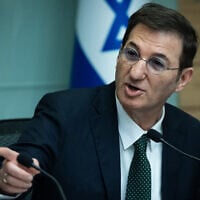 MK Boaz Bismuth leads a Foreign Affairs and Defense Committee meeting at the Knesset in Jerusalem, February 24, 2026. (Yonatan Sindel/Flash90)