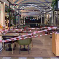Shops stand closed inside a shopping mall in Modiin following the closure of businesses amid the war with Iran, March 3, 2026. (Dor Pazuelo/Flash90)