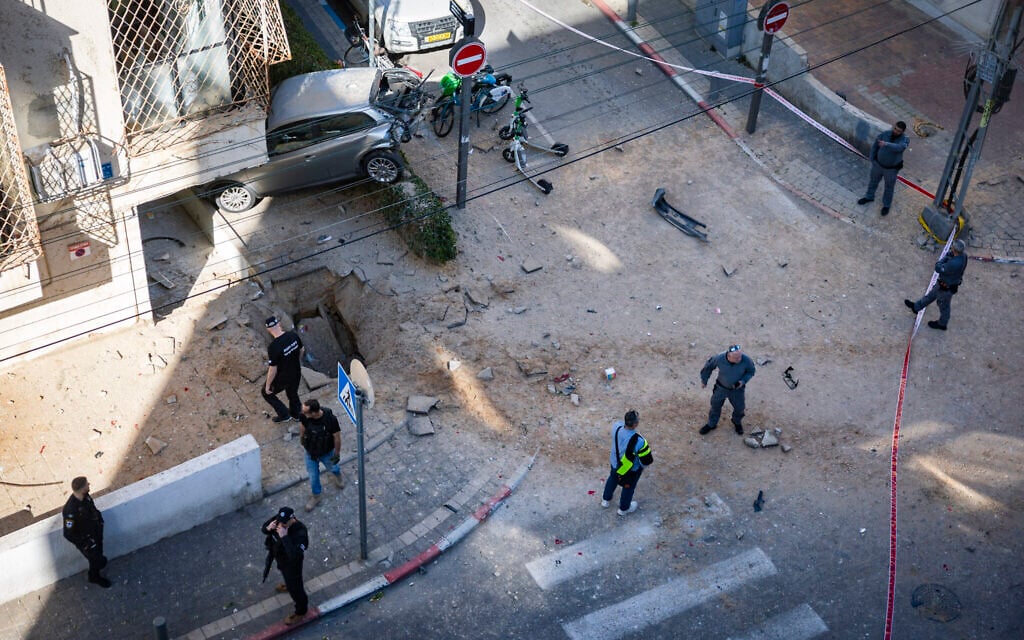 6 wounded by shrapnel, 1 seriously, as Iran fires suspected cluster warhead missile at Israel