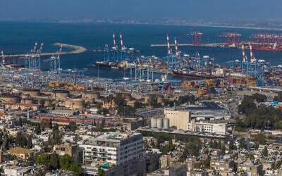 View of the Haifa port, March 15, 2026. (Yossi Aloni/Flash90)