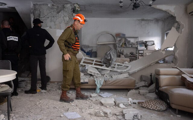 View of a house damaged in an Iranian missile attack in Rishon Lezion, March 16, 2026 (Chaim Goldberg/Flash90) View of a house damaged in an Iranian missile attack in Rishon Lezion, March 16, 2026 (Chaim Goldberg/Flash90)