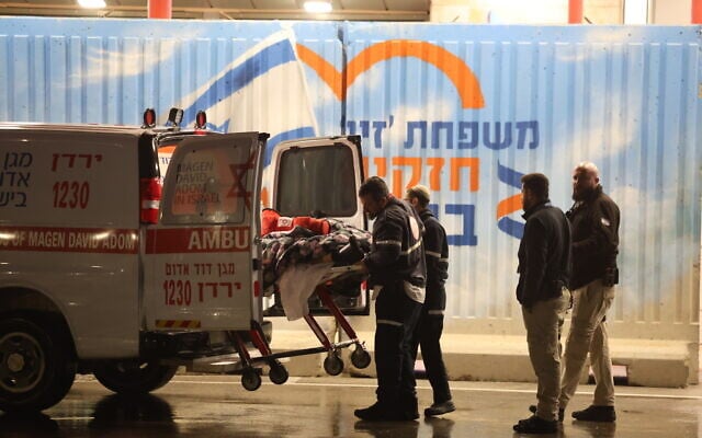 People injured in a missile strike on Kiryat Shmona arrive at Ziv Medical Center in Safed, March 19, 2026. (David Cohen/Flash90) People injured in a missile strike on Kiryat Shmona arrive at Ziv Medical Center in Safed, March 19, 2026. (David Cohen/Flash90)