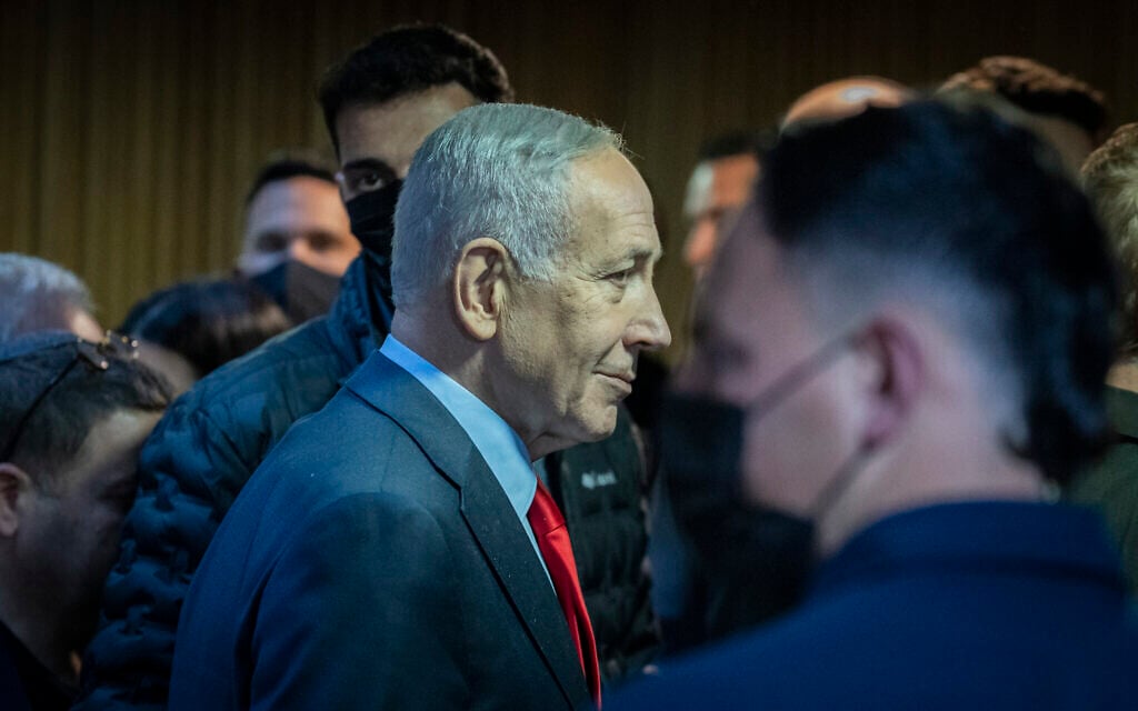 Prime Minister Benjamin Netanyahu arriving at the Knesset plenum, March 30, 2026. (Chaim Goldberg/Flash90)