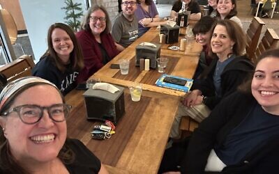 Staff gather during the ISJL's 2025 retreat. (Courtesy Michele Schipper via JTA)