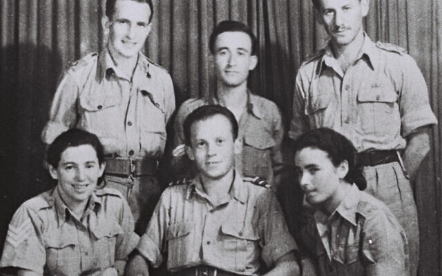 Jewish parachutists of the Yishuv (Jewish community of pre-state Israel). From right to left, top row: Reuven Dafni, Zadok Doron, Abba Berdichev. Bottom row: Sara Braverman, Arieh Fichman, Haviva Reik.1944 (Public domain via Wikimedia Commons)