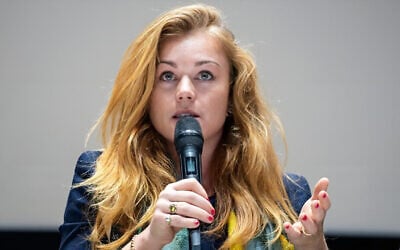 Charlotte Littlewood speaks at a London Center for the Study of Contemporary Antisemitism event in this undated photo. (Lakruwan Rajapaksha/ London Center for the Study of Contemporary Antisemitism)