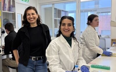 Prof. Masha Niv, left, with graduate student Nitsan Dallal at the Hebrew University of Jerusalem's Institute of Biochemistry, Food Science and Nutrition. (Courtesy)