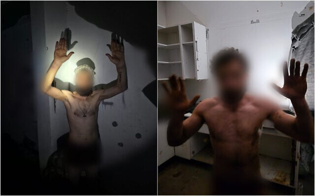 Members of Hezbollah's elite Radwan Force who were captured by the military in southern Lebanon, in a handout photo issued on March 23, 2026. (Israel Defense Forces)