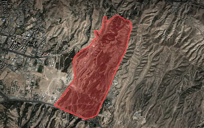 A secret underground site on the outskirts of Tehran where Iran had transferred much of its nuclear program, seen in a graphic released by the IDF. (Screenshot/IDF via X) A secret underground site on the outskirts of Tehran where Iran had transferred much of its nuclear program, seen in a graphic released by the IDF. (Screenshot/IDF via X)