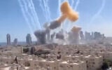 A fake, AI-generated video claiming to show airstrikes on Tel Aviv. (X, used in accordance with Clause 27a of the Copyright Law)