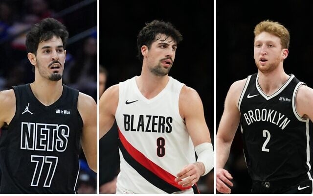 Left to right: Brooklyn Nets' Ben Saraf in action during an NBA basketball game on March 14, 2026, in Philadelphia. (AP Photo/Matt Rourke); Portland Trail Blazers' Deni Avdija competing against the Brooklyn Nets on March 16, 2026, in New York. (AP Photo/Frank Franklin II); Brooklyn Nets' Danny Wolf competing against the Portland Trail Blazers on March 16, 2026, in New York. (AP Photo/Frank Franklin II) Left to right: Brooklyn Nets' Ben Saraf in action during an NBA basketball game on March 14, 2026, in Philadelphia. (AP Photo/Matt Rourke); Portland Trail Blazers' Deni Avdija competing against the Brooklyn Nets on March 16, 2026, in New York. (AP Photo/Frank Franklin II); Brooklyn Nets' Danny Wolf competing against the Portland Trail Blazers on March 16, 2026, in New York. (AP Photo/Frank Franklin II)