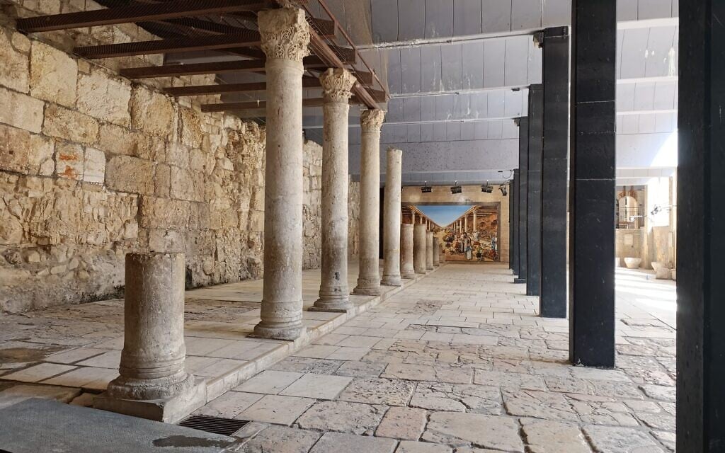 The ancient Roman Cardo in Jerusalem's Old City, March 12, 2026 (Zev Stub/Times of Israel) The ancient Roman Cardo in Jerusalem's Old City, March 12, 2026 (Zev Stub/Times of Israel)