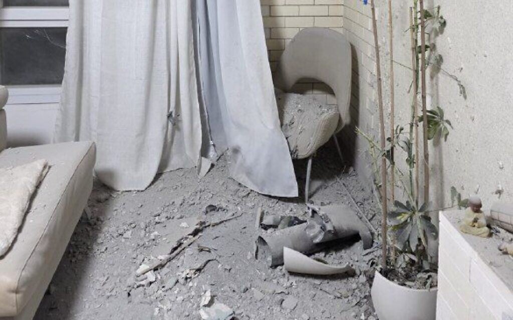 Damage caused to a home in Karmiel during a Hezbollah rocket attack, March 17, 2026 (Karmiel Municipality) Damage caused to a home in Karmiel during a Hezbollah rocket attack, March 17, 2026 (Karmiel Municipality)