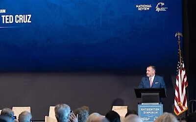US Senator Ted Cruz of Texas speaks at the Antisemitism Symposium hosted by the Republican Jewish Coalition and National Review, Washington, DC, March 10, 2026. (Joseph Strauss via JTA) US Senator Ted Cruz of Texas speaks at the Antisemitism Symposium hosted by the Republican Jewish Coalition and National Review, Washington, DC, March 10, 2026. (Joseph Strauss via JTA)