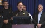 Oakland County Sheriff Michael Bouchard speaks during a press conference on March 19, 2026. (Screenshot via JTA)