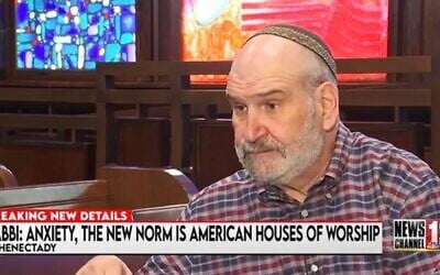Rabbi Matt Cutler speaks with WNYT on March 12, 2026. (Courtesy Matt Cutler/ JTA)