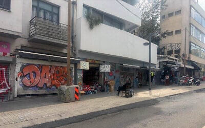 Shops on King George Street in central Tel Aviv, March 2026. (Sharon Wrobel/Times of Israel)