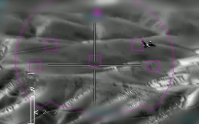 An Iranian Yak-130 jet is seen shortly before being shot down by an Israeli Air Force F-35I fighter jet over Tehran, March 4, 2026. (Israel Defense Forces)
