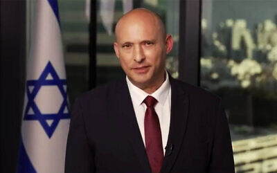 Former prime minister Naftali Bennett delivers a broadcast speech denouncing parts of the 2026 budget and pledging to crack down on draft-dodging if elected, on March 30, 2026. (Screenshot, Naftali Bennett on X) Former prime minister Naftali Bennett delivers a broadcast speech denouncing parts of the 2026 budget and pledging to crack down on draft-dodging if elected, on March 30, 2026. (Screenshot, Naftali Bennett on X)