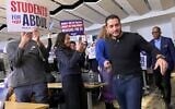 Michigan US Senate candidate Abdul el-Sayed greets supporters at a rally in Ann Arbor, Michigan, April 7, 2026. (Andrew Lapin/JTA)