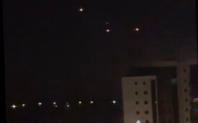 Interceptors are fired at a Hezbollah missile launched from Lebanon at the southern port city of Ashdon, April 10, 2026. (X screenshot)