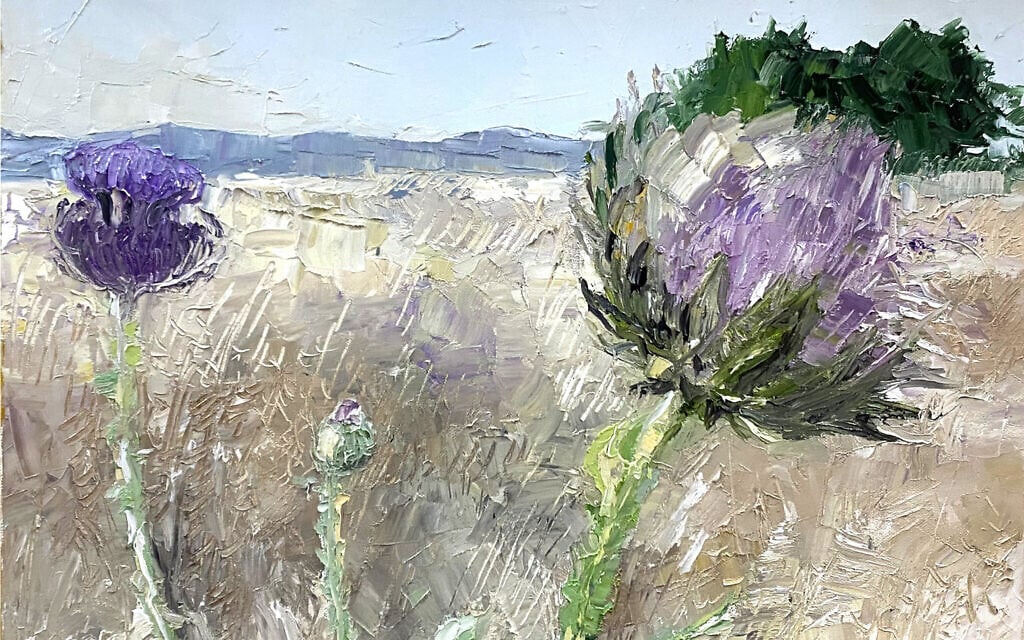 A work by artist Doron Adorian who moved from the north after October 7, 2023 to Tel Aviv (Courtesy)