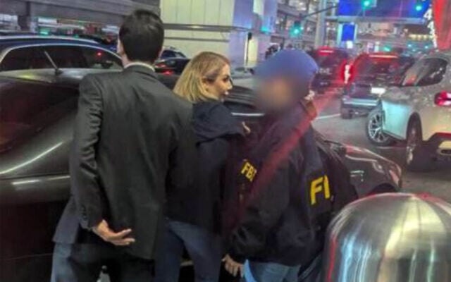 Shamim Mafi, 44, is arrested in Los Angeles on a charge of helping Iran traffic weapons to Sudan, April 18, 2026. (First Assistant US Attorney Bill Essayli/X)