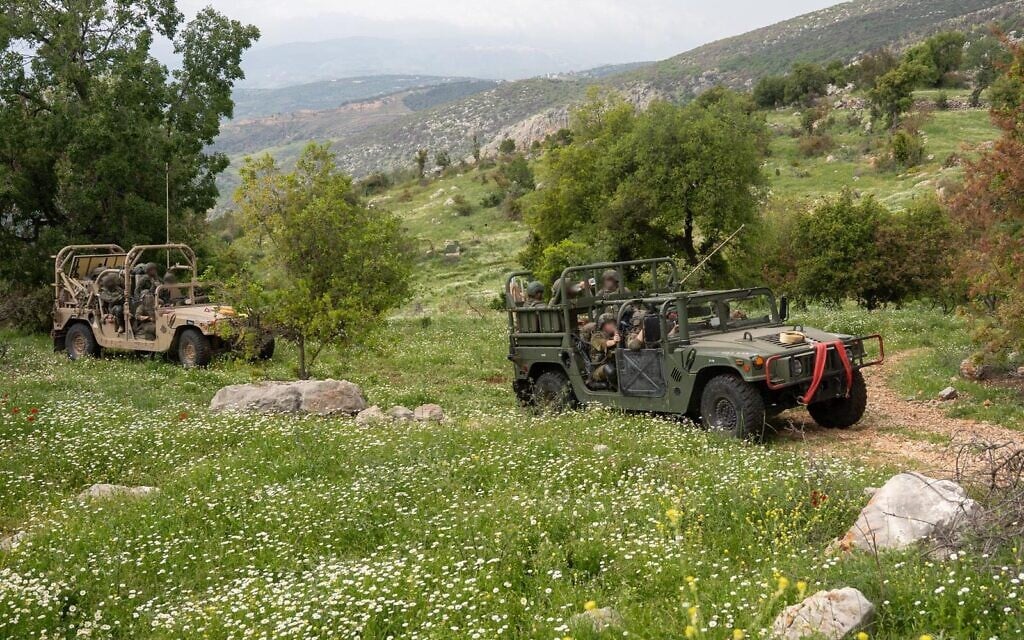 IDF reservists of the Alpinist Unit operate on the Lebanese side of Mount Dov, southern Lebanon, in a handout photo issued on April 30, 2026. (Israel Defense Forces)