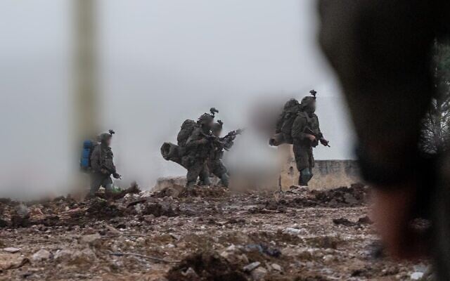 Soldiers of the Paratroopers Brigade operate in southern Lebanon, in a handout photo issued by the military on April 7, 2026. (Israel Defense Forces)