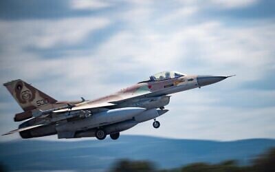 Illustrative: An Israeli Air Force F-16 fighter jet is seen taking off for a major wave of strikes against Hezbollah in Lebanon, April 8, 2026. (Israel Defense Forces) Illustrative: An Israeli Air Force F-16 fighter jet is seen taking off for a major wave of strikes against Hezbollah in Lebanon, April 8, 2026. (Israel Defense Forces)