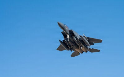 Illustrative: A US Air Force F-15E Strike Eagle aircraft takes off for a mission during Operation Epic Fury, March 9, 2026. (US Air Force)