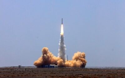 Illustrative: A rocket carrying two satellites lifts off from the Jiuquan Satellite Launch Centre in northwest China's Gansu province on July 25, 2019. (CN-STR / AFP) Illustrative: A rocket carrying two satellites lifts off from the Jiuquan Satellite Launch Centre in northwest China's Gansu province on July 25, 2019. (CN-STR / AFP)
