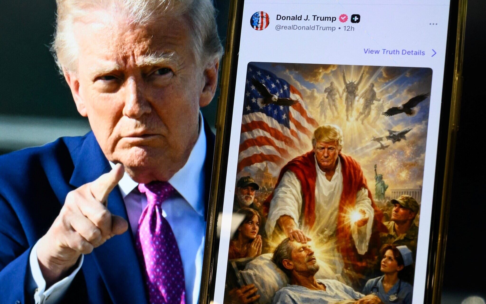 Trump deletes meme depicting him as Jesus, refuses to apologize amid feud with pope over Iran war