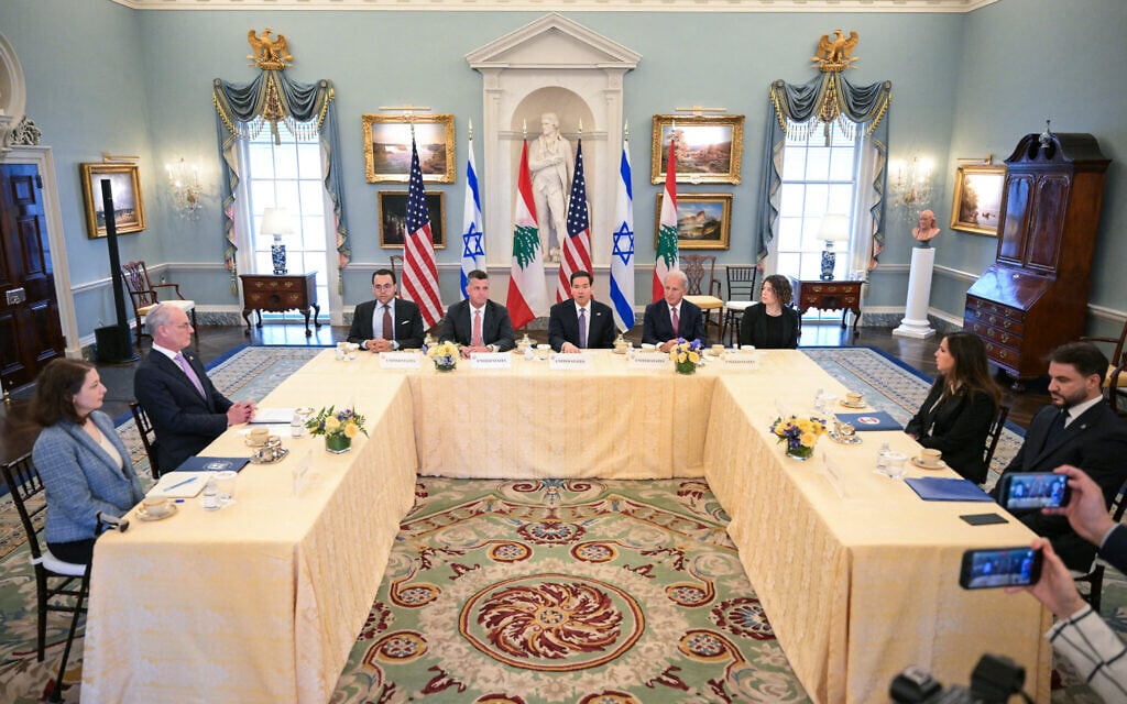 Israeli, Lebanese envoys hold historic summit in Washington to discuss peace deal