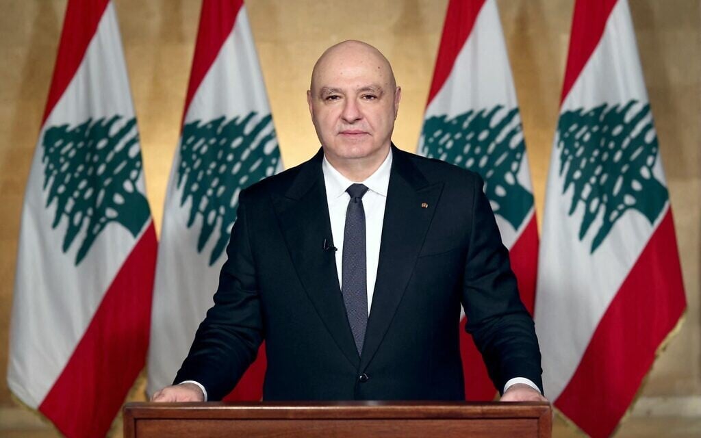 A photograph released by the Lebanese Presidency on April 17, 2026, shows Lebanon's President Joseph Aoun delivering a televised address to the Lebanese people from the Baabda Presidential Palace, east of the capital Beirut. (Lebanese Presidency) A photograph released by the Lebanese Presidency on April 17, 2026, shows Lebanon's President Joseph Aoun delivering a televised address to the Lebanese people from the Baabda Presidential Palace, east of the capital Beirut. (Lebanese Presidency)