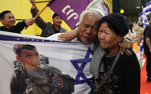 Members of the Bnei Menashe arrive at Ben Gurion Airport on April 23, 2026, part of a group of new immigrants from the community in India. (Jack Guez/AFP) Members of the Bnei Menashe arrive at Ben Gurion Airport on April 23, 2026, part of a group of new immigrants from the community in India. (Jack Guez/AFP)