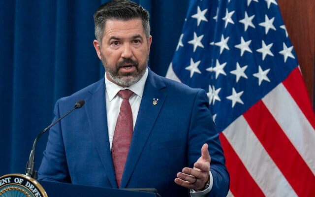 Pentagon press secretary Sean Parnell speaks to the media in the Pentagon Press Briefing Room, on March 17, 2025, at the Pentagon in Washington. (AP Photo/Jacquelyn Martin) Pentagon press secretary Sean Parnell speaks to the media in the Pentagon Press Briefing Room, on March 17, 2025, at the Pentagon in Washington. (AP Photo/Jacquelyn Martin)