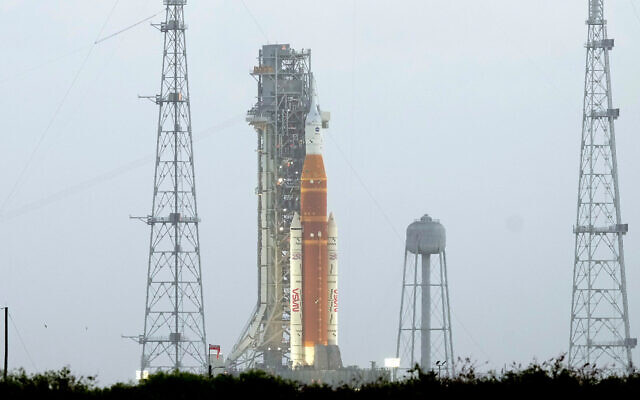 NASA's Artermis II moon rocket sits on Launch Pad 39-B at the Kennedy Space Center hours ahead of a planned launch attempt, April 1, 2026, in Cape Canaveral, Florida. (AP/Chris O'Meara) NASA's Artermis II moon rocket sits on Launch Pad 39-B at the Kennedy Space Center hours ahead of a planned launch attempt, April 1, 2026, in Cape Canaveral, Florida. (AP/Chris O'Meara)