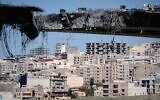 A bridge struck by US airstrikes is seen in the town of Karaj, west of Tehran, Iran, April 3, 2026. (AP/Vahid Salemi)