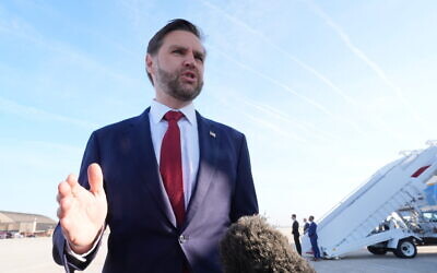 US Vice President JD Vance speaks to the press before boarding Air Force Two, Friday, April 10, 2026, at Joint Base Andrews, Md., for expected departure to Pakistan, for talks on Iran. (AP Photo/Jacquelyn Martin, pool) US Vice President JD Vance speaks to the press before boarding Air Force Two, Friday, April 10, 2026, at Joint Base Andrews, Md., for expected departure to Pakistan, for talks on Iran. (AP Photo/Jacquelyn Martin, pool)