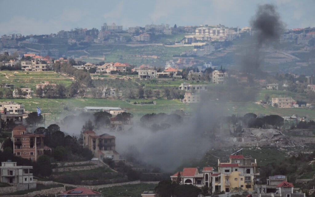 Smoke rises following Israeli bombardment in southern Lebanon as seen from northern Israel, April 12, 2026. (AP Photo/Ariel Schalit) Smoke rises following Israeli bombardment in southern Lebanon as seen from northern Israel, April 12, 2026. (AP Photo/Ariel Schalit)