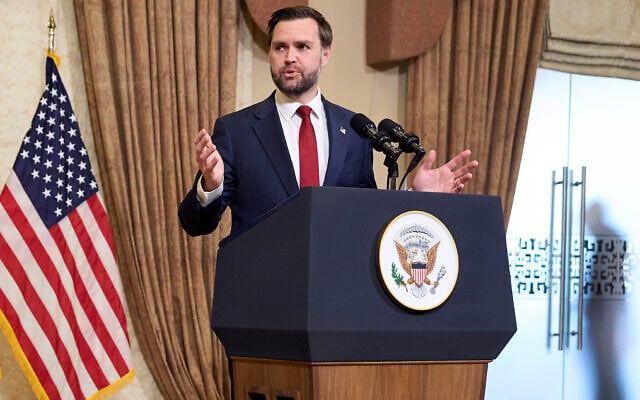 US Vice President JD Vance speaks during a news conference after meeting with representatives from Pakistan and Iran, April 12, 2026, in Islamabad. (AP Photo/Jacquelyn Martin, Pool)