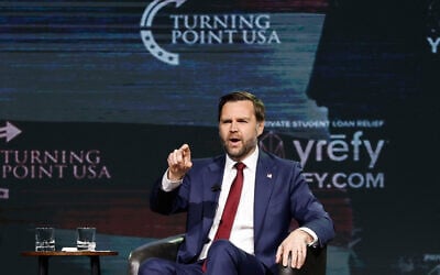 US Vice President JD Vance speaks at a Turning Point USA tour stop at the University of Georgia in Athens, Ga., April 14, 2026. (AP Photo/Erik S. Lesser) US Vice President JD Vance speaks at a Turning Point USA tour stop at the University of Georgia in Athens, Ga., April 14, 2026. (AP Photo/Erik S. Lesser)
