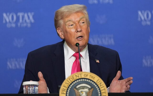 US President Donald Trump speaks at a roundtable event about no tax on tips, April 16, 2026, in Las Vegas. (AP Photo/Alex Brandon) US President Donald Trump speaks at a roundtable event about no tax on tips, April 16, 2026, in Las Vegas. (AP Photo/Alex Brandon)
