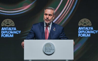 Turkey's Foreign Minister Hakan Fidan speaks during the opening ceremony of the Antalya Diplomacy Forum, in Antalya, southern Turkey, April 17, 2026. (AP Photo/Riza Ozel) Turkey's Foreign Minister Hakan Fidan speaks during the opening ceremony of the Antalya Diplomacy Forum, in Antalya, southern Turkey, April 17, 2026. (AP Photo/Riza Ozel)