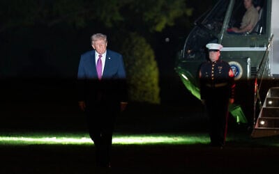 US President Donald Trump walks on the South Lawn upon his arrival to the White House, April 17, 2026, in Washington, DC. (AP Photo/Jose Luis Magana) US President Donald Trump walks on the South Lawn upon his arrival to the White House, April 17, 2026, in Washington, DC. (AP Photo/Jose Luis Magana)
