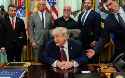 US President Donald Trump seen following an executive order signing in the Oval Office of the White House, April 18, 2026, in Washington. (AP/Julia Demaree Nikhinson) US President Donald Trump seen following an executive order signing in the Oval Office of the White House, April 18, 2026, in Washington. (AP/Julia Demaree Nikhinson)