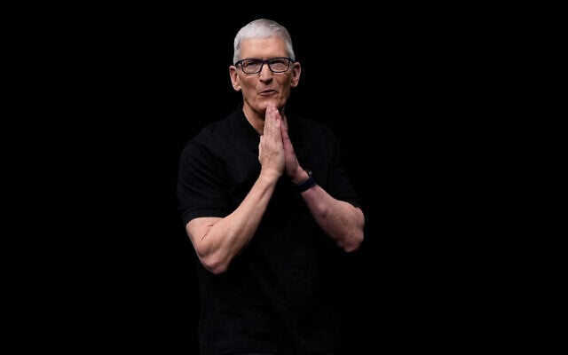 FILE - Apple CEO Tim Cook speaks on stage during an announcement of new products at Apple Park in Cupertino, California, September 9, 2025. (AP Photo/Godofredo A. Vásquez, File)