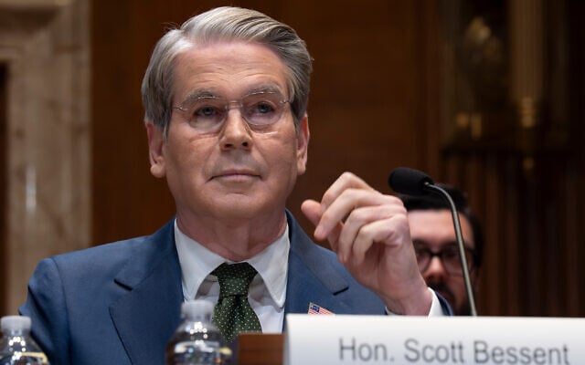 US Treasury Secretary Scott Bessent testifies on his agency's proposed budget estimates for fiscal year 2027 at a Senate Appropriation subcommittee, at the Capitol in Washington, April 22, 2026. (AP Photo/J. Scott Applewhite) US Treasury Secretary Scott Bessent testifies on his agency's proposed budget estimates for fiscal year 2027 at a Senate Appropriation subcommittee, at the Capitol in Washington, April 22, 2026. (AP Photo/J. Scott Applewhite)